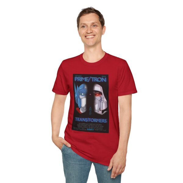Face/Off × Transformers Movie Poster T‑Shirt | Unisex Softstyle Shirt for 90s Sci‑Fi & 80s Cartoon Fans - Image 58