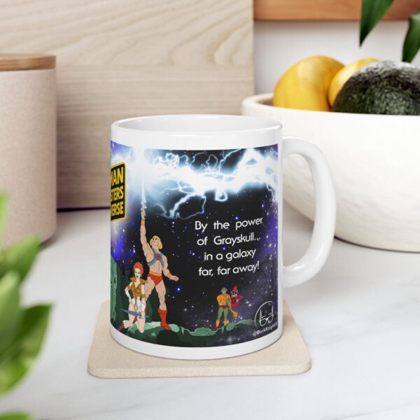 He-Man Coffee Mug – Star Wars Mashup | 11oz & 15oz Retro Sci-Fi Parody Design - Image 8