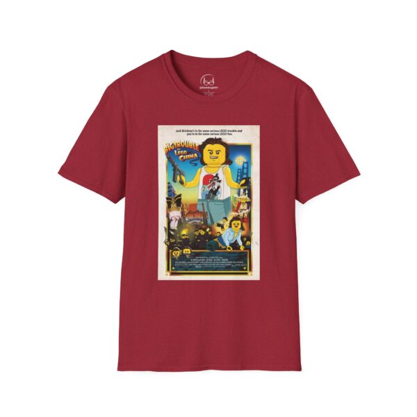 Big Trouble in Lego China Movie Poster T‑Shirt | Retro Movie Poster Mashup for Cult Classic & Lego Fans - Image 45