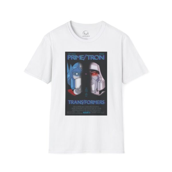 Face/Off × Transformers Movie Poster T‑Shirt | Unisex Softstyle Shirt for 90s Sci‑Fi & 80s Cartoon Fans - Image 5
