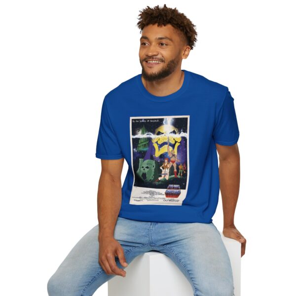 He‑Man x Star Wars Mashup Retro Poster Tee | Unisex Softstyle Graphic Shirt for Sci‑Fi & 80s Cartoon Fans - Image 12
