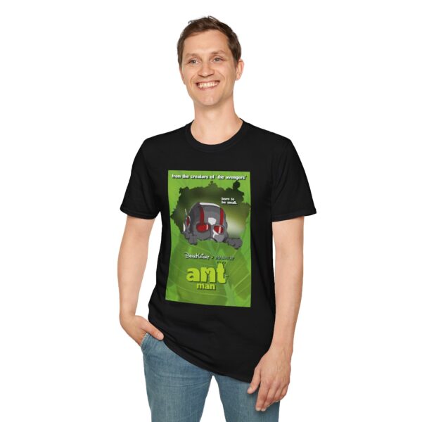 Ant-Man x A Bug’s Life Movie Poster T-Shirt (Parody Mashup) | Unisex Softstyle Shirt for Marvel & Pixar Fans - Image 3