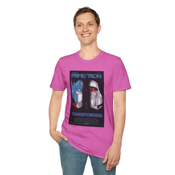 Face/Off × Transformers Movie Poster T‑Shirt | Unisex Softstyle Shirt for 90s Sci‑Fi & 80s Cartoon Fans - Image 50