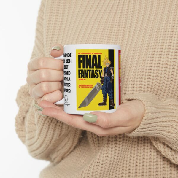 Final Fantasy VII × Kill Bill Ceramic Coffee Mug | Cloud Strife & Sephiroth Pop Culture Mashup Cup for Gamers & Movie Fans - Image 10