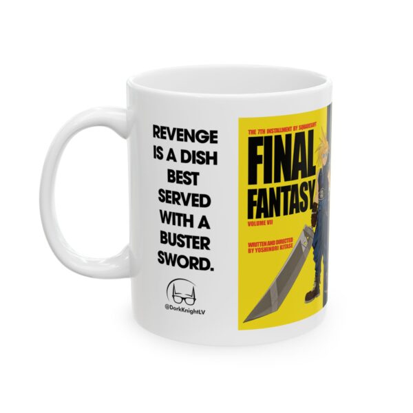 Final Fantasy VII × Kill Bill Ceramic Coffee Mug | Cloud Strife & Sephiroth Pop Culture Mashup Cup for Gamers & Movie Fans - Image 5