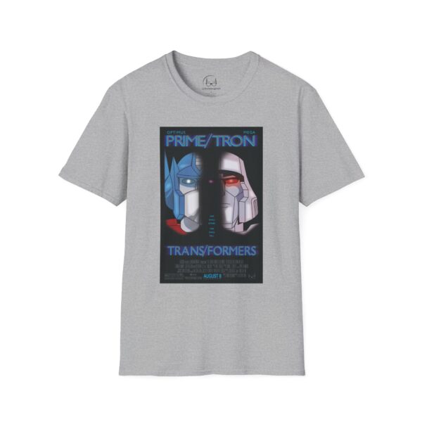 Face/Off × Transformers Movie Poster T‑Shirt | Unisex Softstyle Shirt for 90s Sci‑Fi & 80s Cartoon Fans - Image 9
