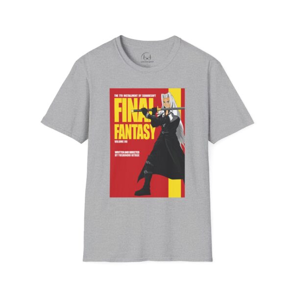 Final Fantasy VII × Kill Bill Vol 2 Movie Poster T-Shirt | Unisex Softstyle Shirt for FF7 & Tarantino Fans - Image 9