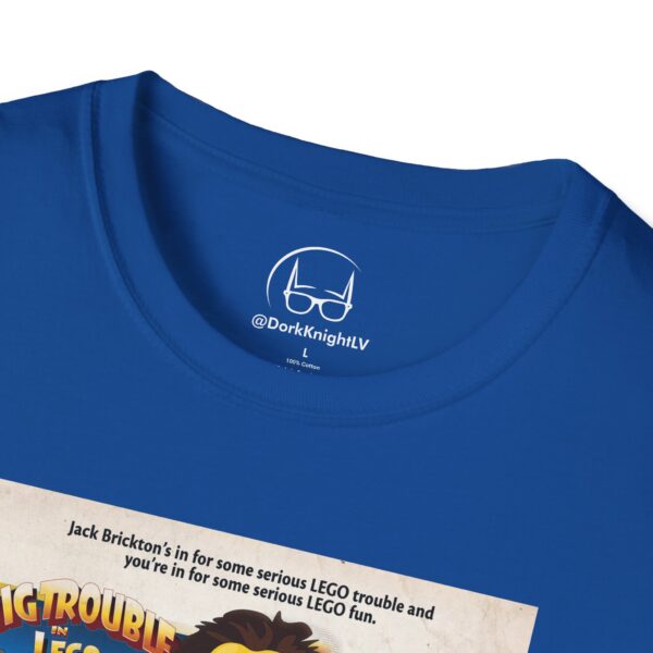 Big Trouble in Lego China Movie Poster T‑Shirt | Retro Movie Poster Mashup for Cult Classic & Lego Fans - Image 26