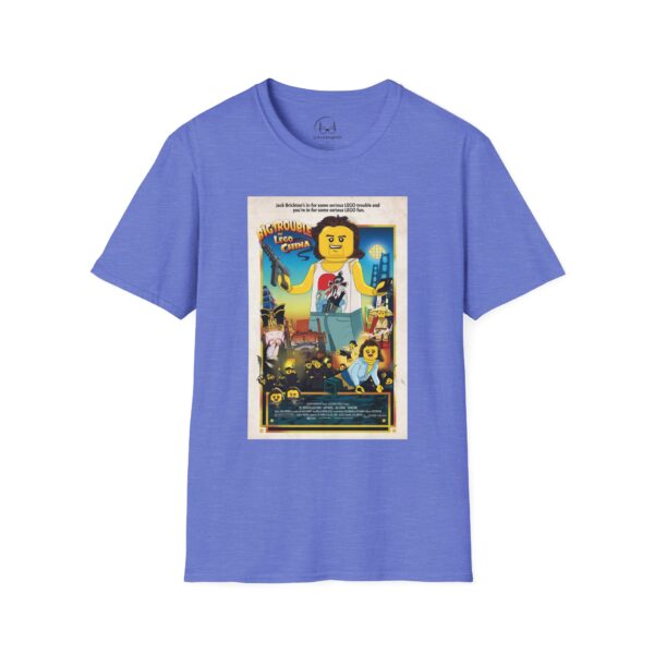 Big Trouble in Lego China Movie Poster T‑Shirt | Retro Movie Poster Mashup for Cult Classic & Lego Fans - Image 21
