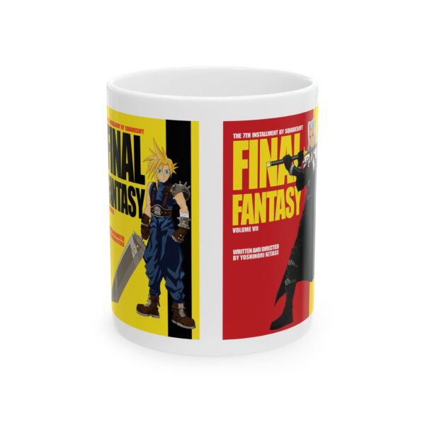 Final Fantasy VII × Kill Bill Ceramic Coffee Mug | Cloud Strife & Sephiroth Pop Culture Mashup Cup for Gamers & Movie Fans - Image 4