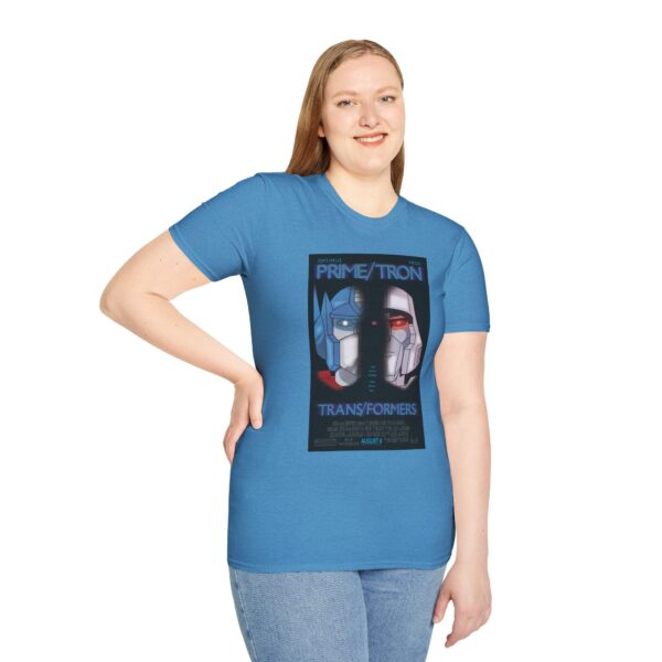 Face/Off × Transformers Movie Poster T‑Shirt | Unisex Softstyle Shirt for 90s Sci‑Fi & 80s Cartoon Fans - Image 19