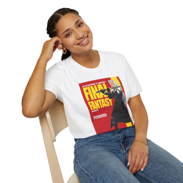 Final Fantasy VII × Kill Bill Vol 2 Movie Poster T-Shirt | Unisex Softstyle Shirt for FF7 & Tarantino Fans - Image 7