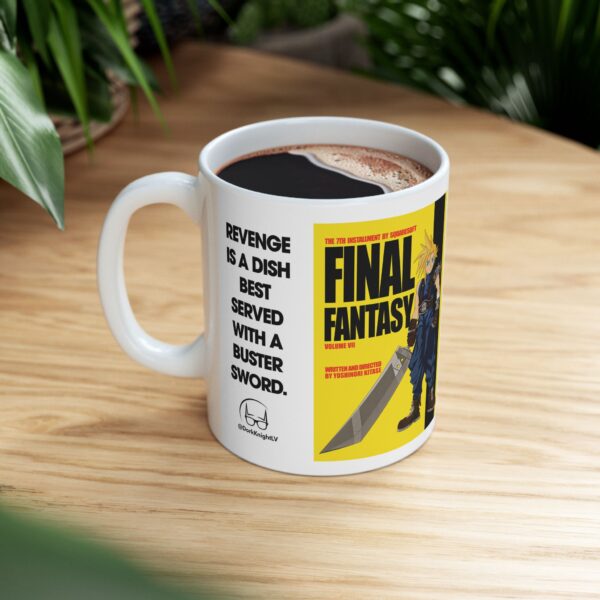 Final Fantasy VII × Kill Bill Ceramic Coffee Mug | Cloud Strife & Sephiroth Pop Culture Mashup Cup for Gamers & Movie Fans - Image 9