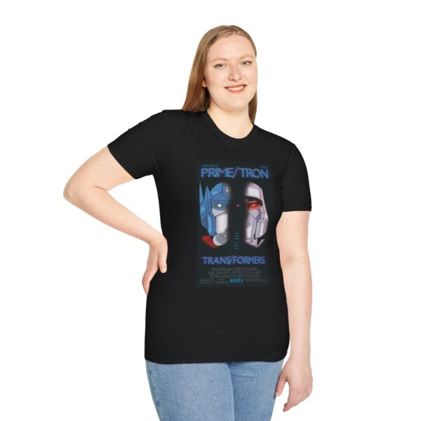 Face/Off × Transformers Movie Poster T‑Shirt | Unisex Softstyle Shirt for 90s Sci‑Fi & 80s Cartoon Fans - Image 3