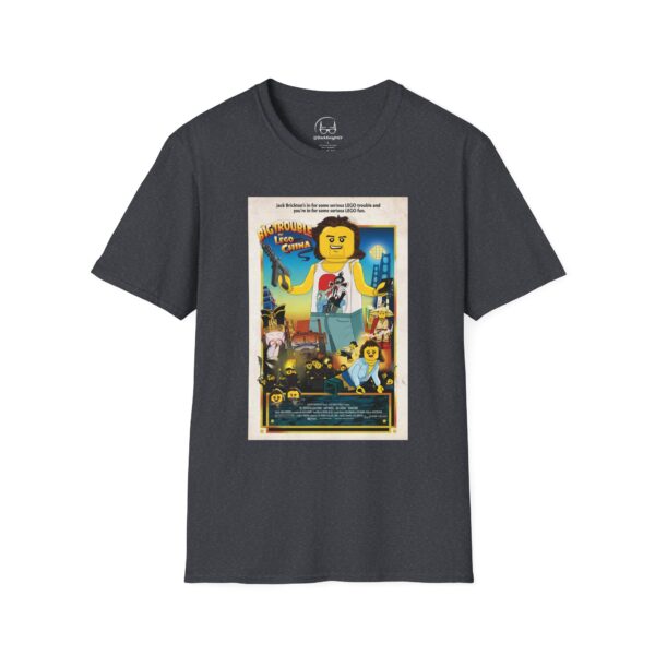 Big Trouble in Lego China Movie Poster T‑Shirt | Retro Movie Poster Mashup for Cult Classic & Lego Fans - Image 29