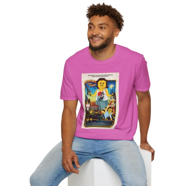 Big Trouble in Lego China Movie Poster T‑Shirt | Retro Movie Poster Mashup for Cult Classic & Lego Fans - Image 44