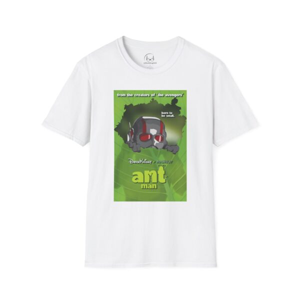 Ant-Man x A Bug’s Life Movie Poster T-Shirt (Parody Mashup) | Unisex Softstyle Shirt for Marvel & Pixar Fans - Image 5