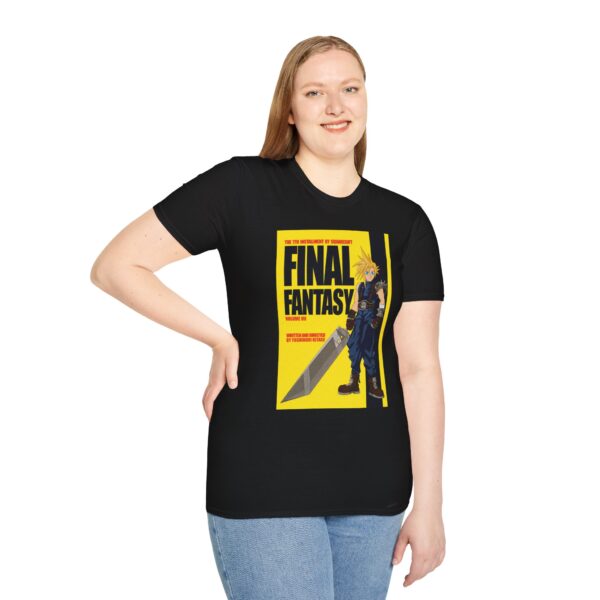 Final Fantasy VII × Kill Bill Vol 1 Movie Poster T-Shirt | Unisex Softstyle Shirt for FF7 & Tarantino Fans - Image 3