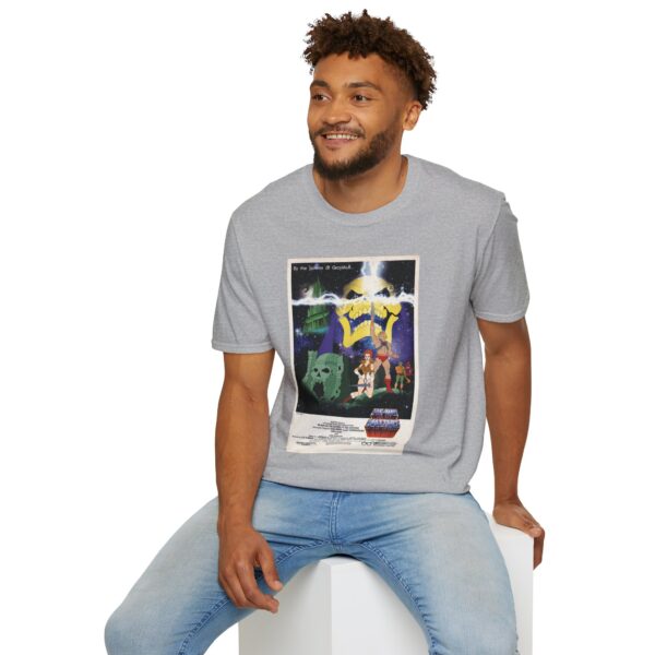 He‑Man x Star Wars Mashup Retro Poster Tee | Unisex Softstyle Graphic Shirt for Sci‑Fi & 80s Cartoon Fans - Image 20