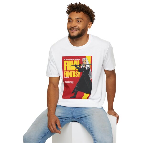 Final Fantasy VII × Kill Bill Vol 2 Movie Poster T-Shirt | Unisex Softstyle Shirt for FF7 & Tarantino Fans - Image 8