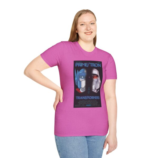 Face/Off × Transformers Movie Poster T‑Shirt | Unisex Softstyle Shirt for 90s Sci‑Fi & 80s Cartoon Fans - Image 51