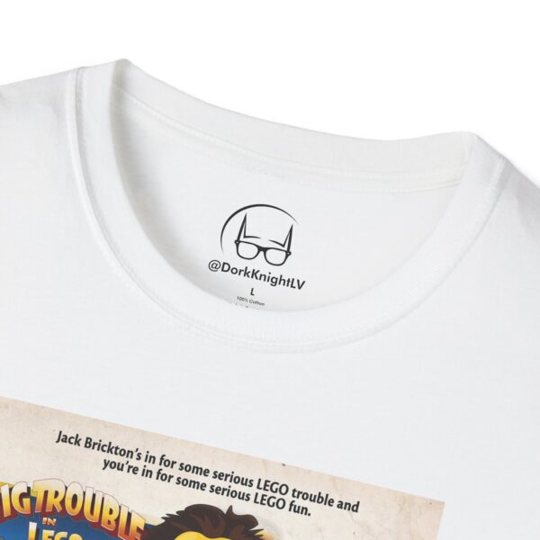Big Trouble in Lego China Movie Poster T‑Shirt | Retro Movie Poster Mashup for Cult Classic & Lego Fans - Image 6
