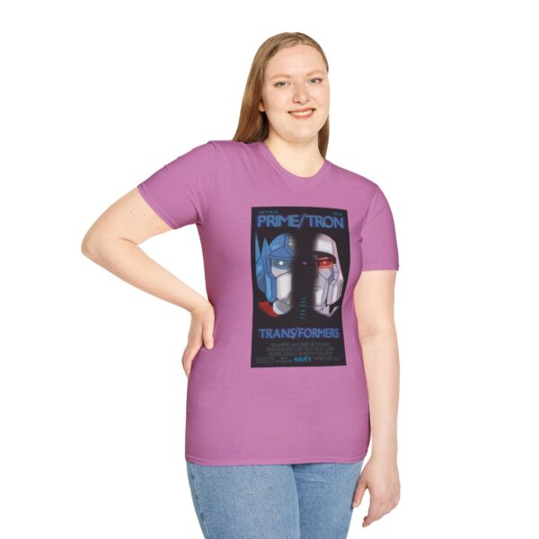 Face/Off × Transformers Movie Poster T‑Shirt | Unisex Softstyle Shirt for 90s Sci‑Fi & 80s Cartoon Fans - Image 43