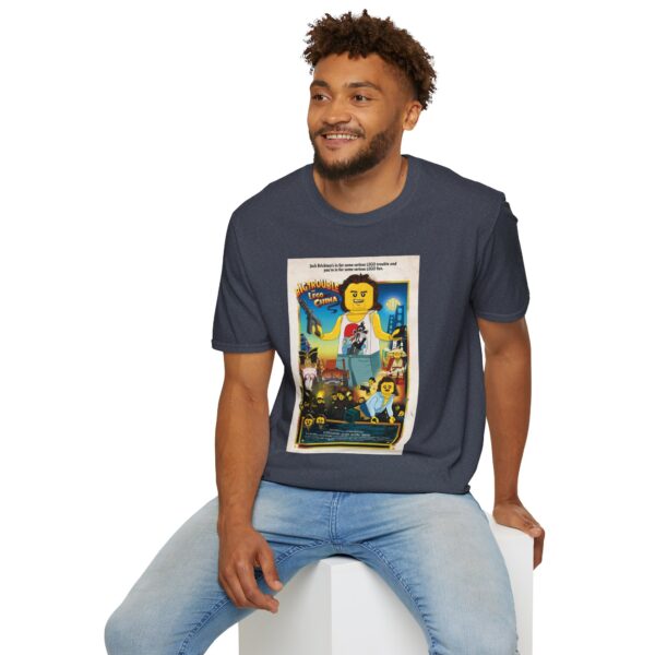Big Trouble in Lego China Movie Poster T‑Shirt | Retro Movie Poster Mashup for Cult Classic & Lego Fans - Image 36