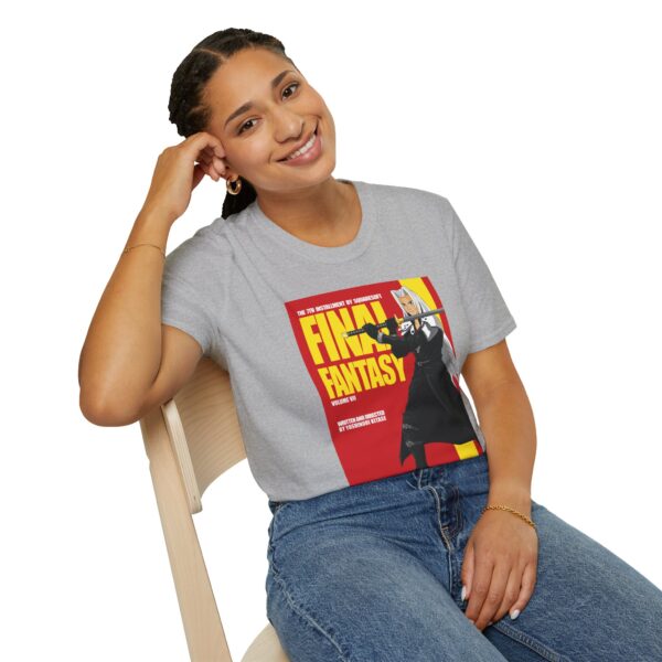 Final Fantasy VII × Kill Bill Vol 2 Movie Poster T-Shirt | Unisex Softstyle Shirt for FF7 & Tarantino Fans - Image 11