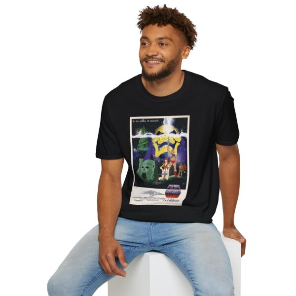 He‑Man x Star Wars Mashup Retro Poster Tee | Unisex Softstyle Graphic Shirt for Sci‑Fi & 80s Cartoon Fans - Image 4