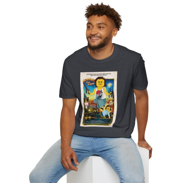 Big Trouble in Lego China Movie Poster T‑Shirt | Retro Movie Poster Mashup for Cult Classic & Lego Fans - Image 32