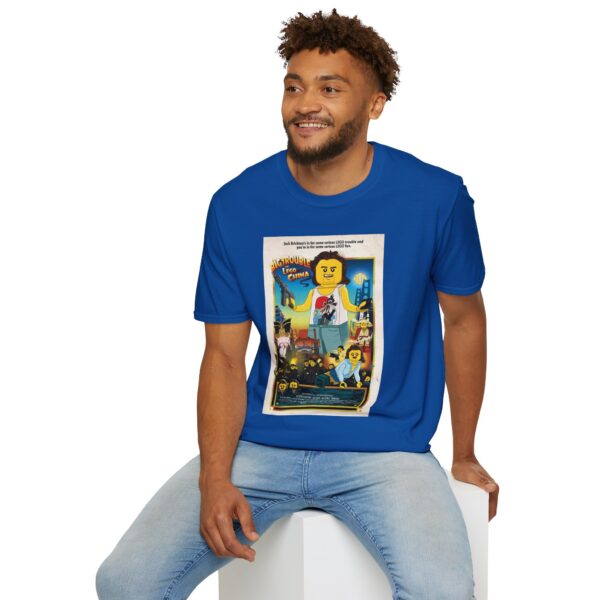 Big Trouble in Lego China Movie Poster T‑Shirt | Retro Movie Poster Mashup for Cult Classic & Lego Fans - Image 28