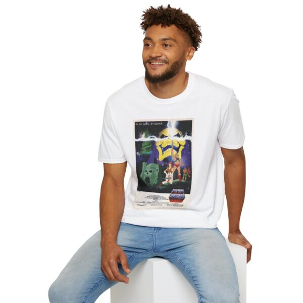 He‑Man x Star Wars Mashup Retro Poster Tee | Unisex Softstyle Graphic Shirt for Sci‑Fi & 80s Cartoon Fans - Image 16