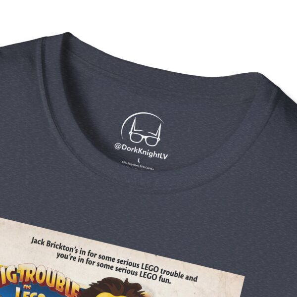 Big Trouble in Lego China Movie Poster T‑Shirt | Retro Movie Poster Mashup for Cult Classic & Lego Fans - Image 34
