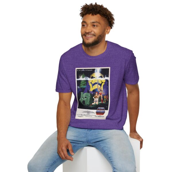 He‑Man x Star Wars Mashup Retro Poster Tee | Unisex Softstyle Graphic Shirt for Sci‑Fi & 80s Cartoon Fans - Image 28
