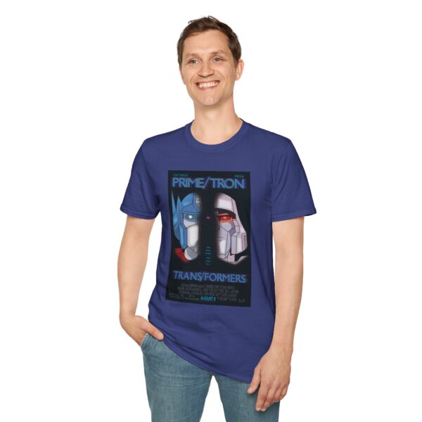 Face/Off × Transformers Movie Poster T‑Shirt | Unisex Softstyle Shirt for 90s Sci‑Fi & 80s Cartoon Fans - Image 34