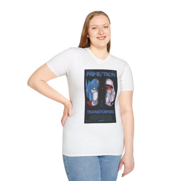 Face/Off × Transformers Movie Poster T‑Shirt | Unisex Softstyle Shirt for 90s Sci‑Fi & 80s Cartoon Fans - Image 7