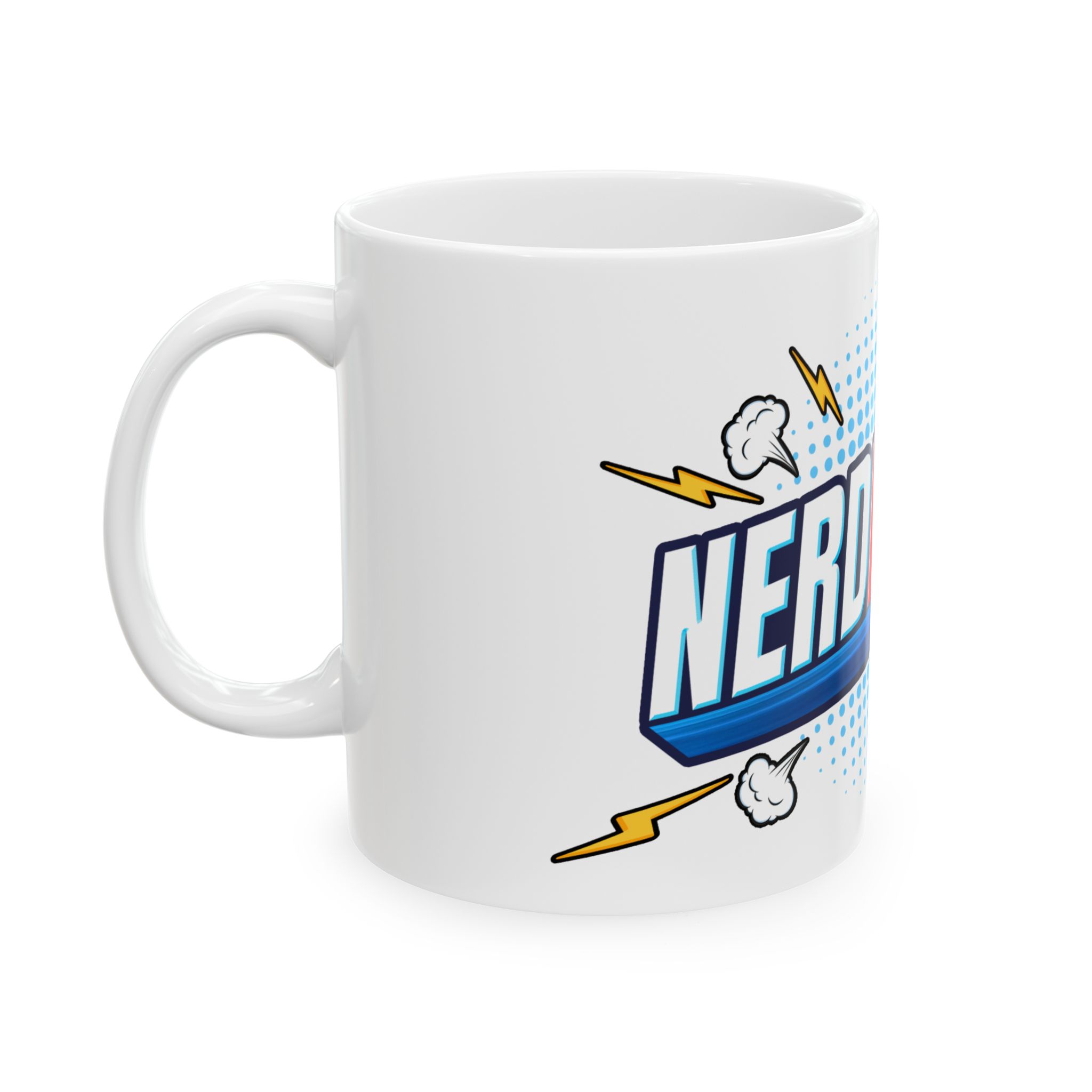 Nerd Fights Comic-Style Ceramic Mug (11oz & 15oz) - Image 2