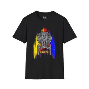 Enterprise NX-01 Schematic T-Shirt | Star Trek: Enterprise Inspired Graphic Tee for Sci-Fi Fans