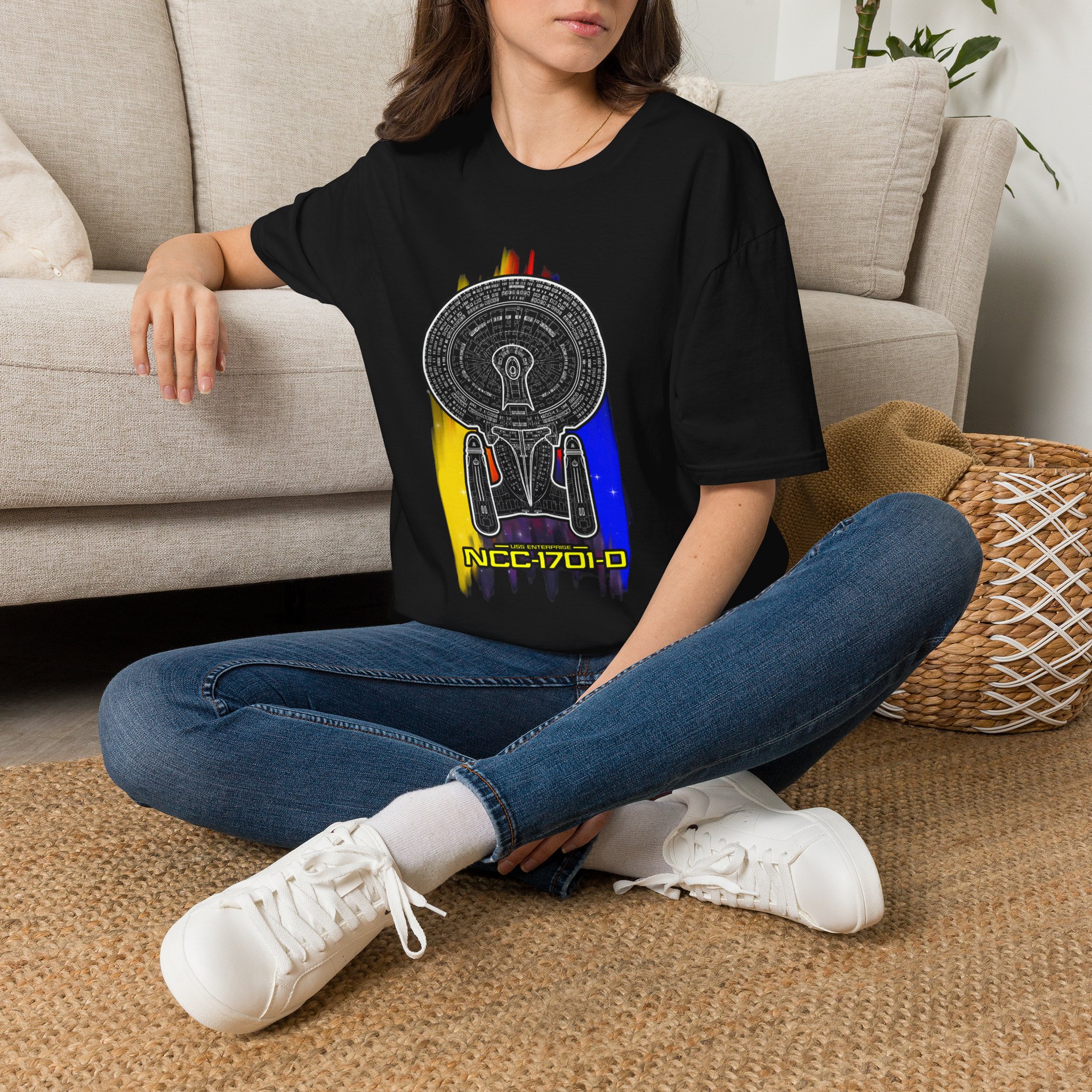 USS Enterprise-D Schematic T-Shirt | Star Trek: The Next Generation Inspired Graphic Tee - Image 4
