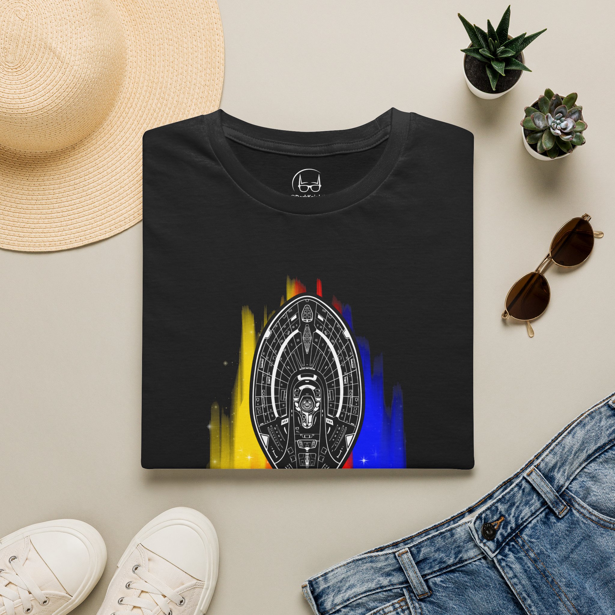 USS Voyager NCC-74656 Schematic T-Shirt | Star Trek: Voyager Inspired Graphic Tee for Sci-Fi Fans - Image 2