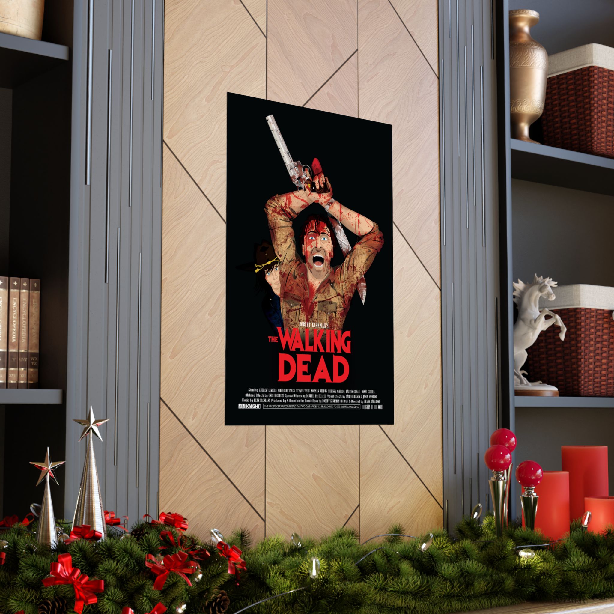 The Walking Dead x Evil Dead Movie Poster | 11 x 17 or 24 x 36 Parody Wall Art - Image 5