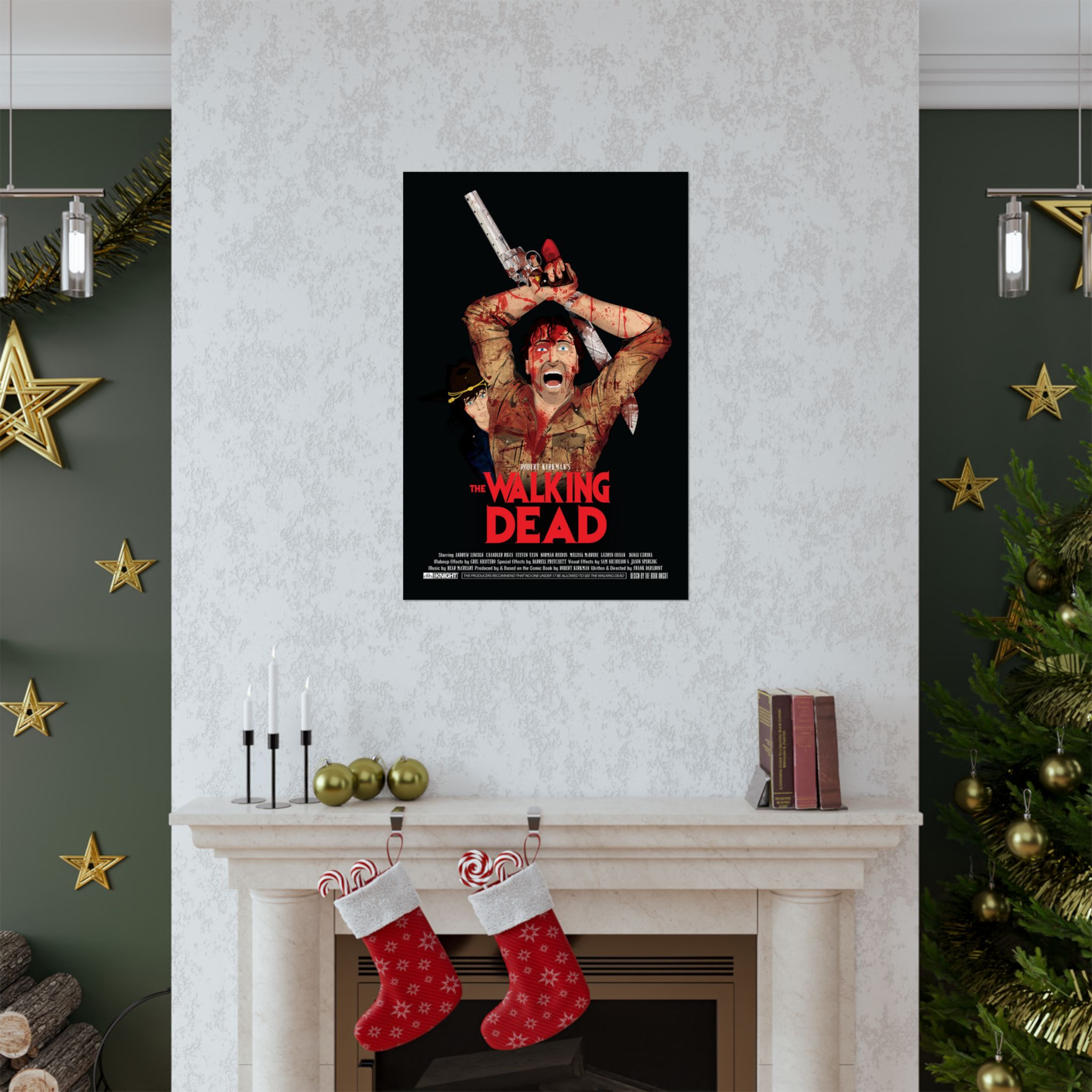 The Walking Dead x Evil Dead Movie Poster | 11 x 17 or 24 x 36 Parody Wall Art - Image 7