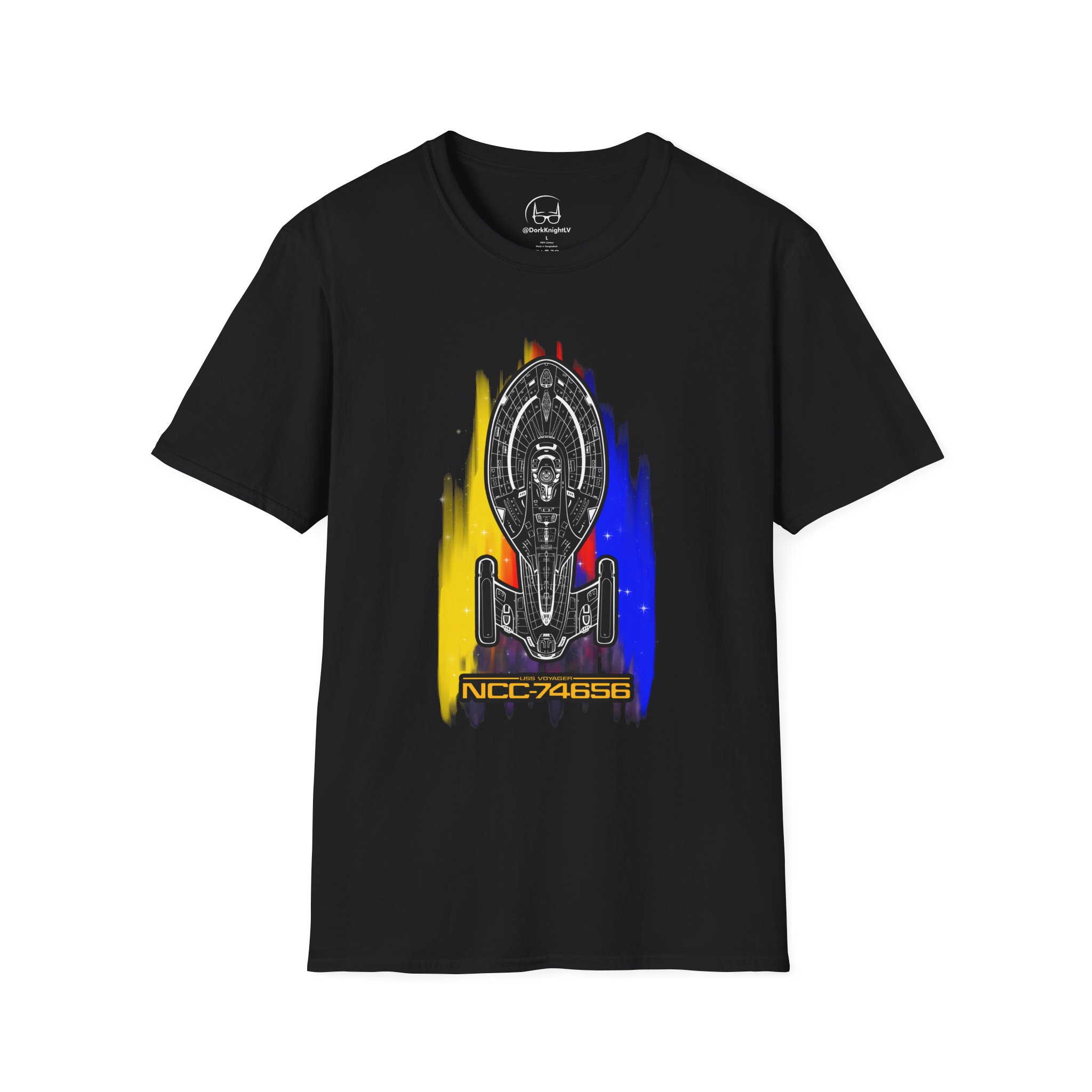 USS Voyager NCC-74656 Schematic T-Shirt | Star Trek: Voyager Inspired Graphic Tee for Sci-Fi Fans