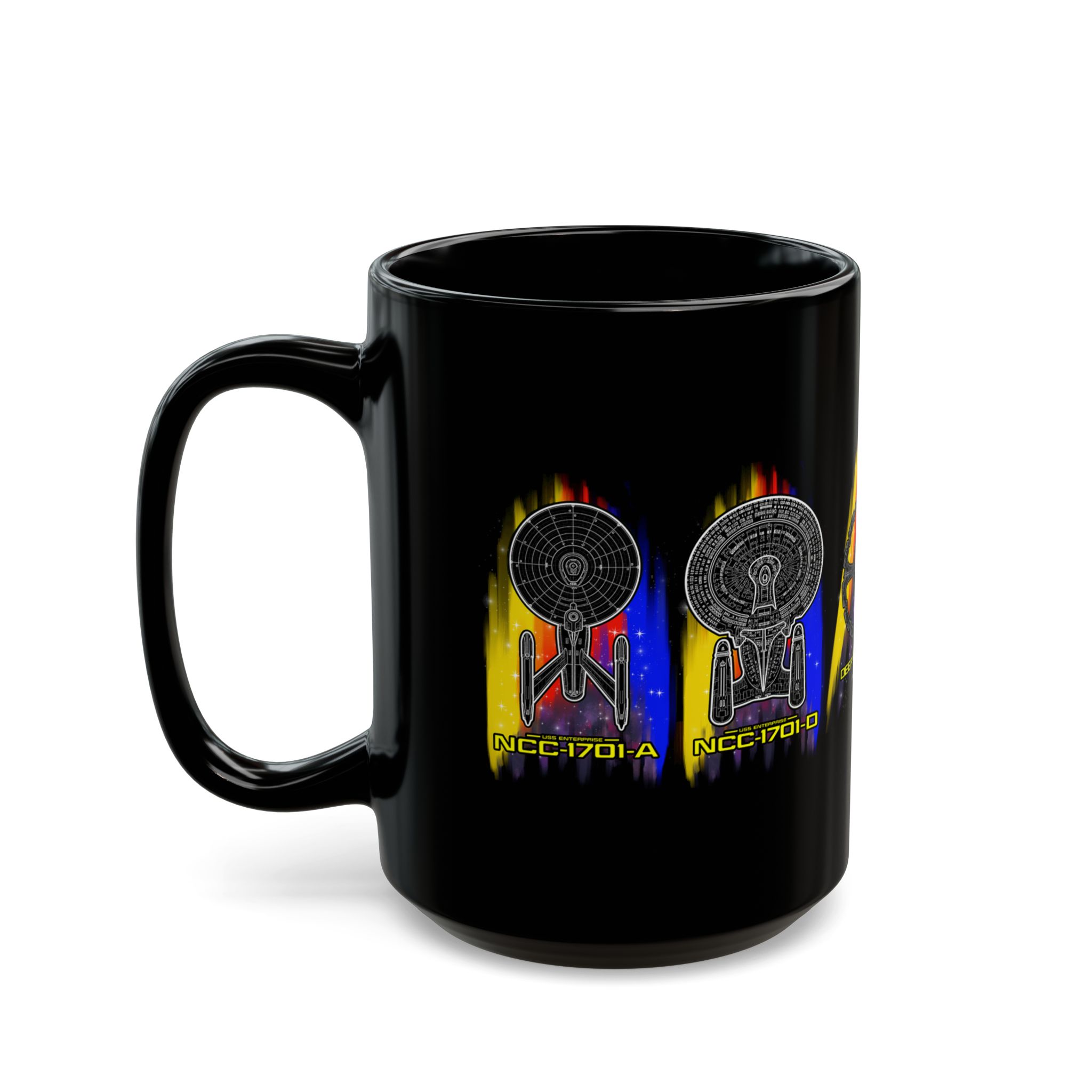 Starship Schematic Coffee Mug | Star Trek Inspired Black Ceramic Mug - Image 11
