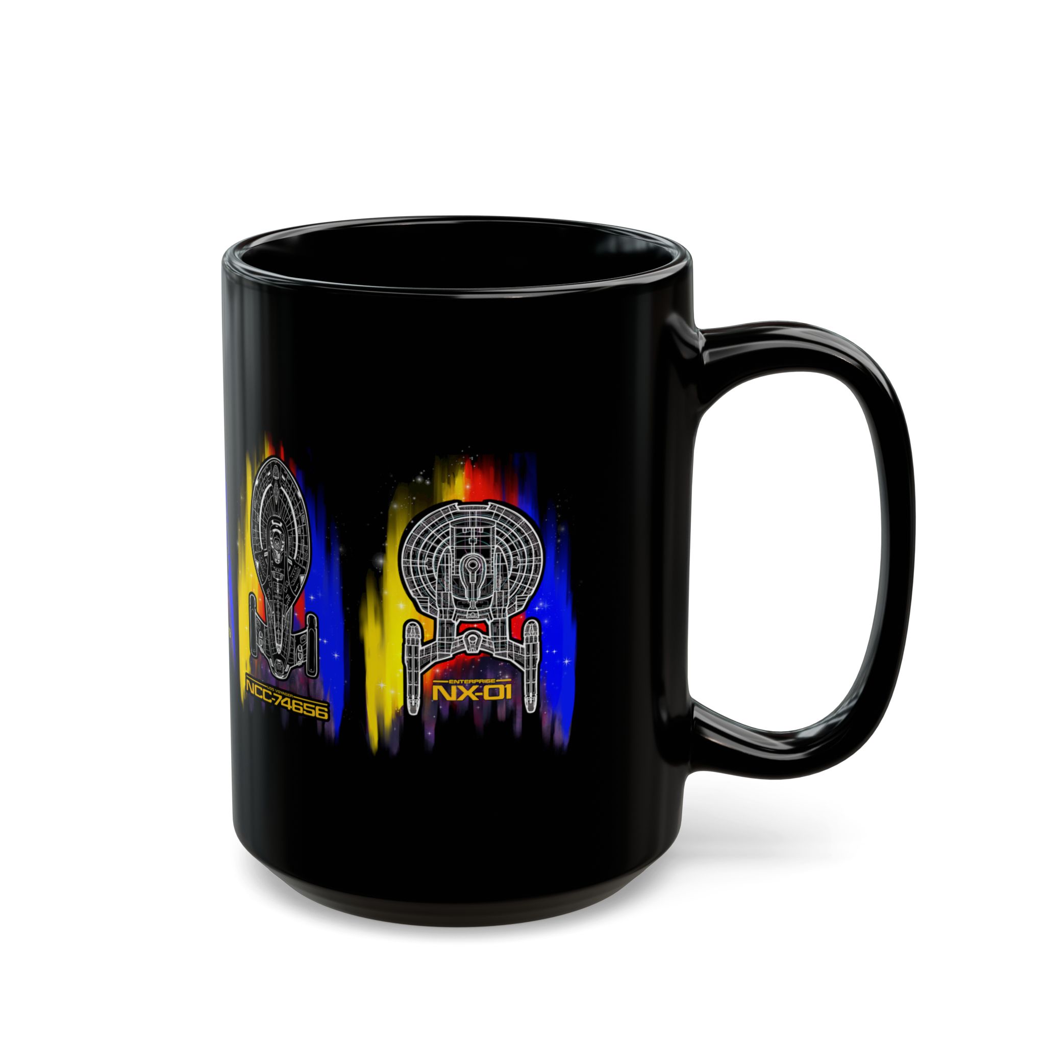 Starship Schematic Coffee Mug | Star Trek Inspired Black Ceramic Mug - Image 10