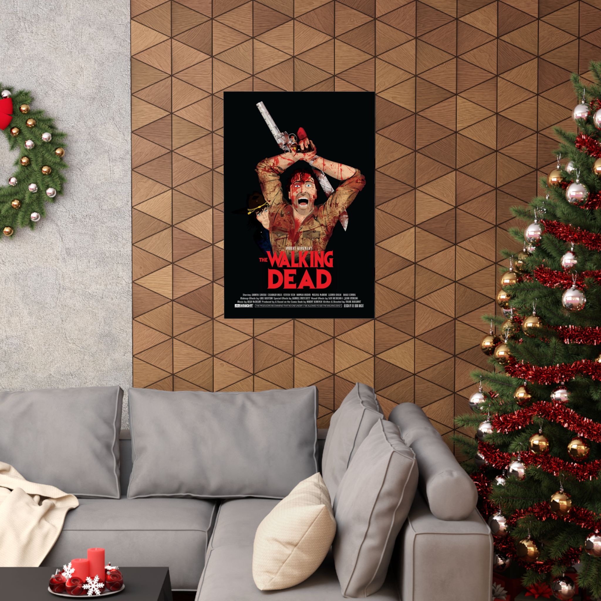 The Walking Dead x Evil Dead Movie Poster | 11 x 17 or 24 x 36 Parody Wall Art - Image 4