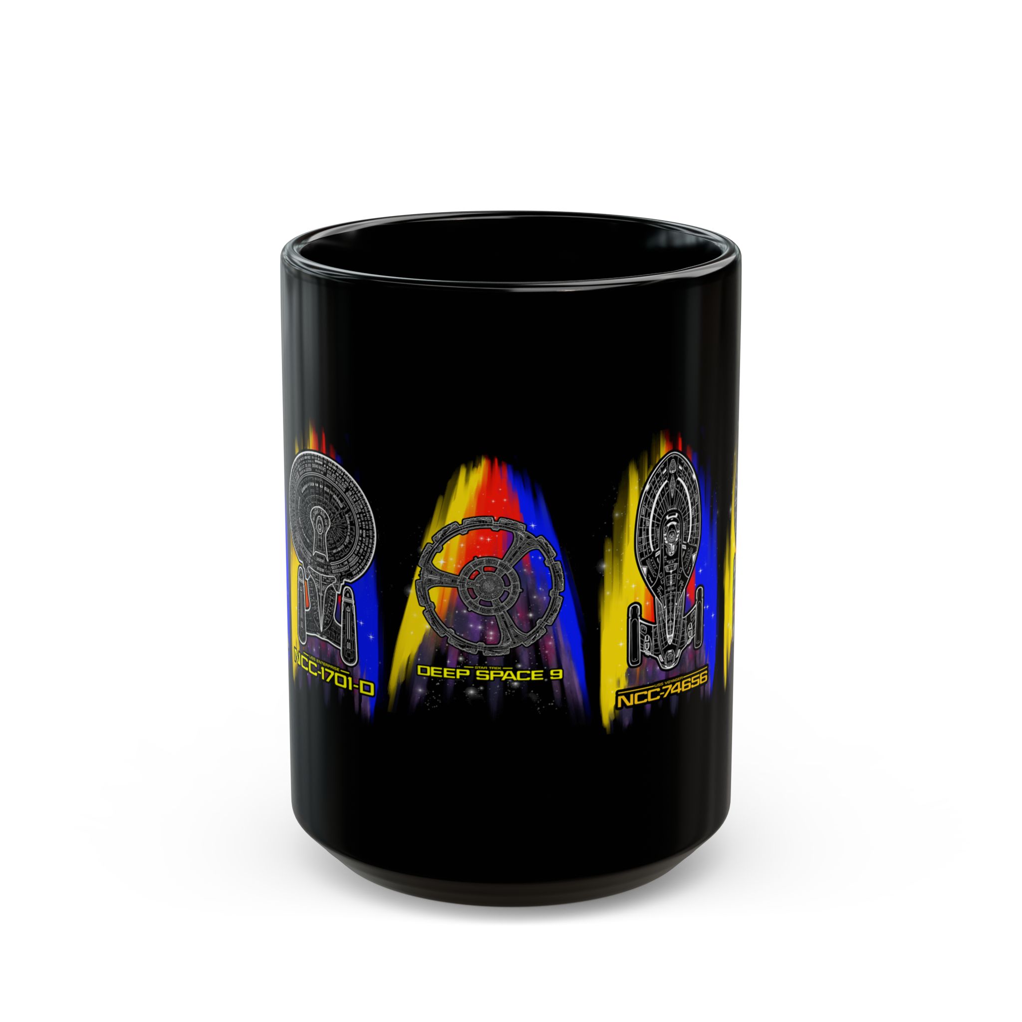Starship Schematic Coffee Mug | Star Trek Inspired Black Ceramic Mug - Image 9