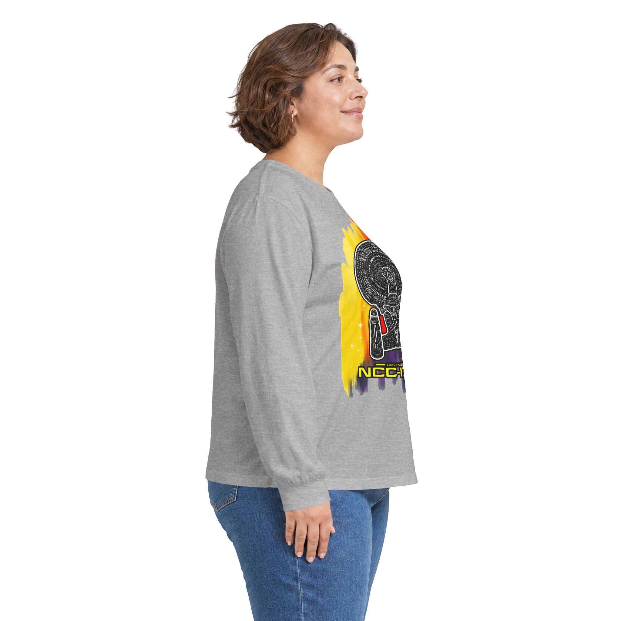 USS Enterprise NCC-1701-D Long-Sleeve T-Shirt | Star Trek: The Next Generation Inspired Starship Shirt - Image 9