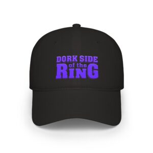 Black Dork Side of the Ring Baseball Cap featuring the official purple embroidered wrestling show logo on the front.